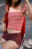 Red Stripe Bridgette Tee sold by Apres Studio