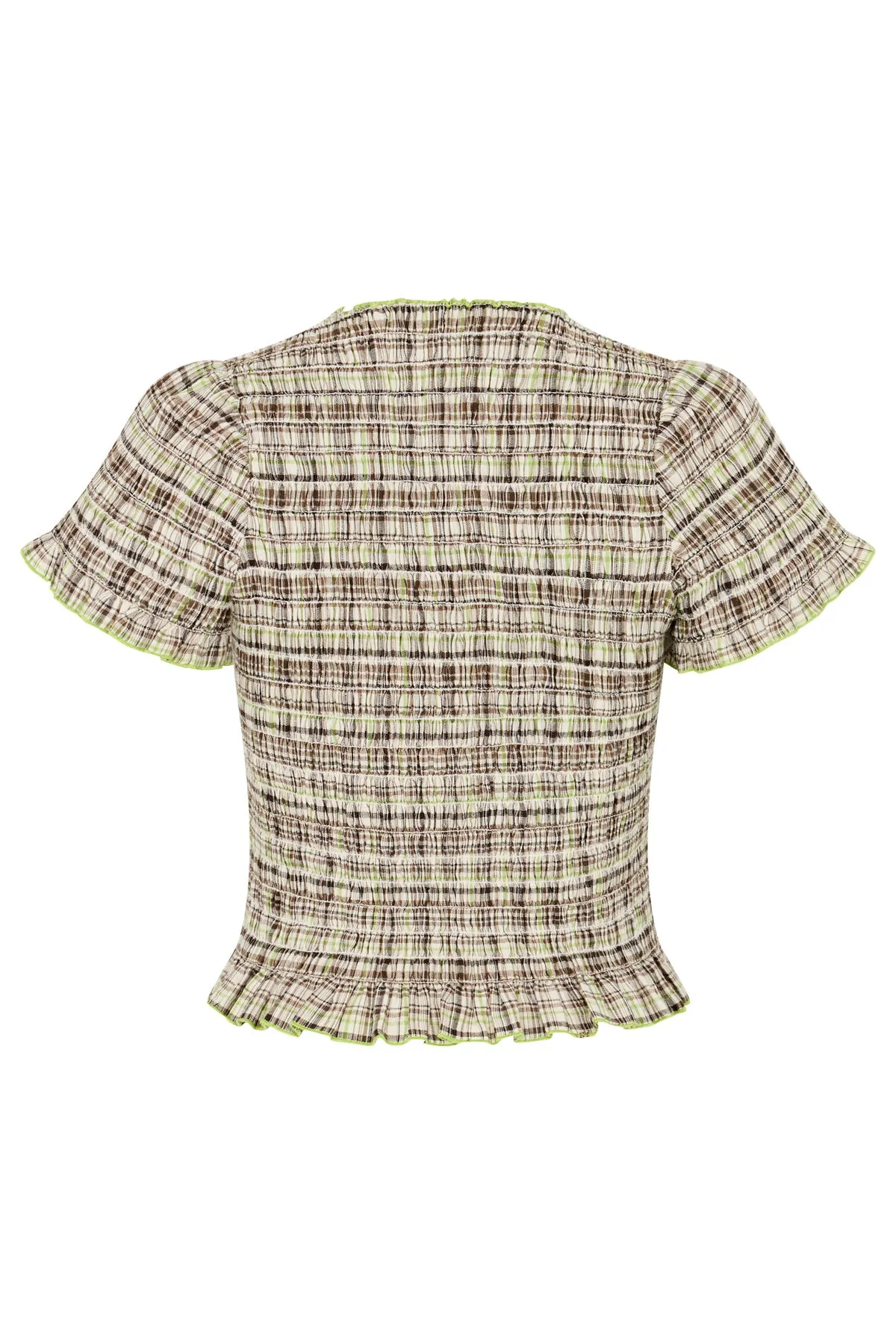 Honeydew Plaid Ruched Tee sold by Apres Studio product image thumbnail 4