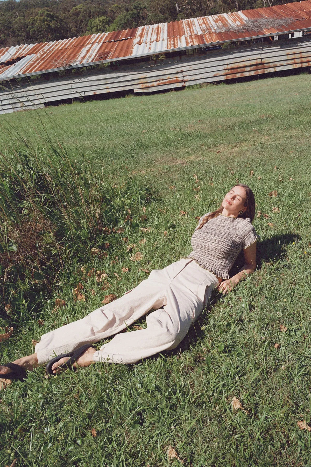 Honeydew Plaid Ruched Tee sold by Apres Studio product image thumbnail 5