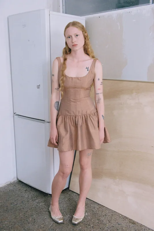 Blush Ophelia Silk Mini Dress sold by Apres Studio