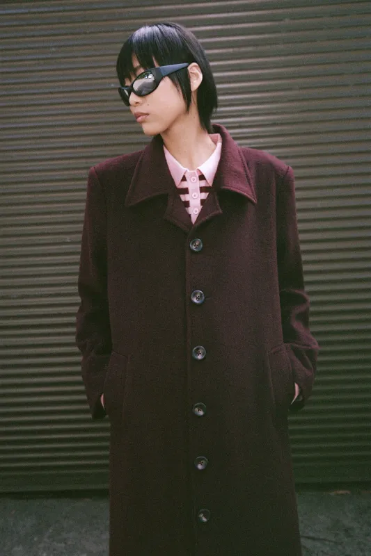 Merlot Long Wool Coat [final sale] made by Apres Studio