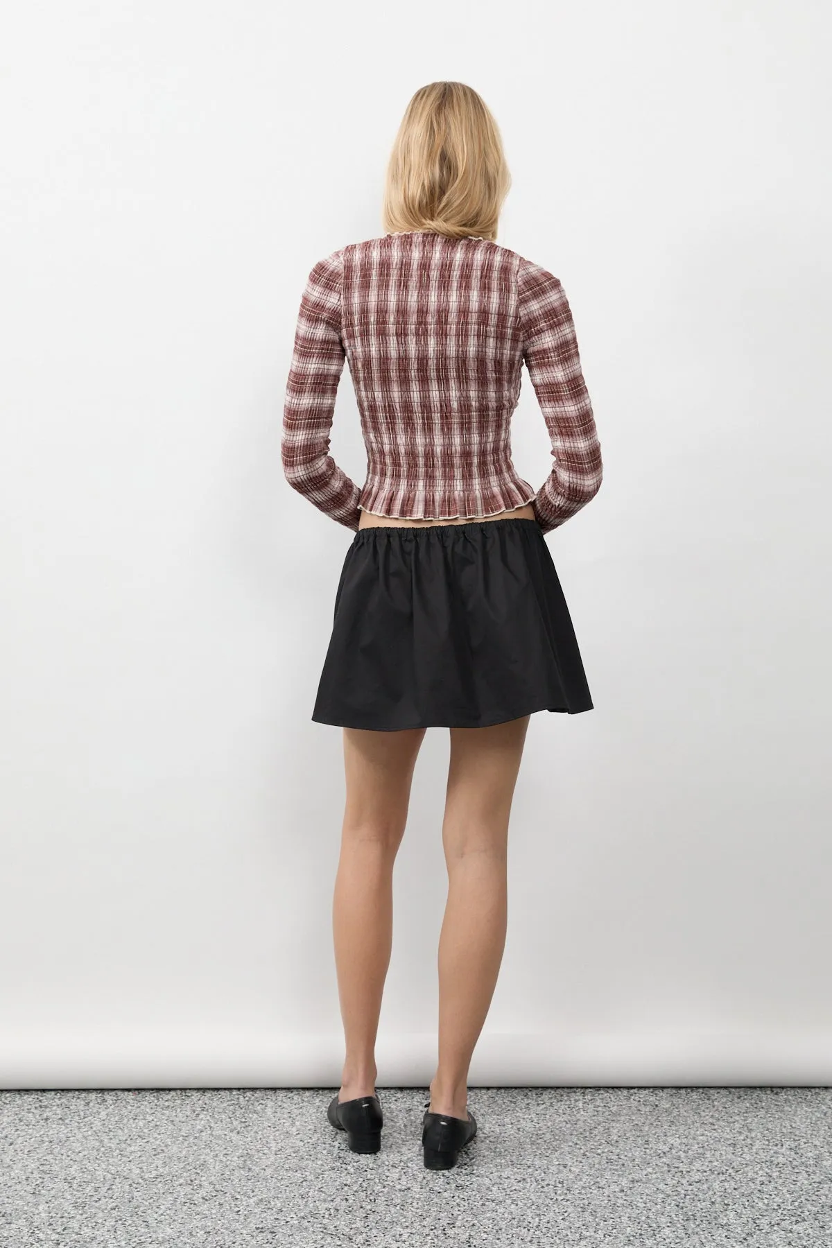 Cacao Plaid Ruched Longsleeve sold by Apres Studio product image thumbnail 4