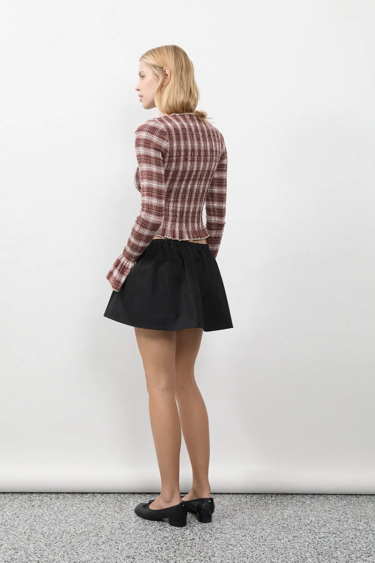 Cacao Plaid Ruched Longsleeve sold by Apres Studio product image thumbnail 5