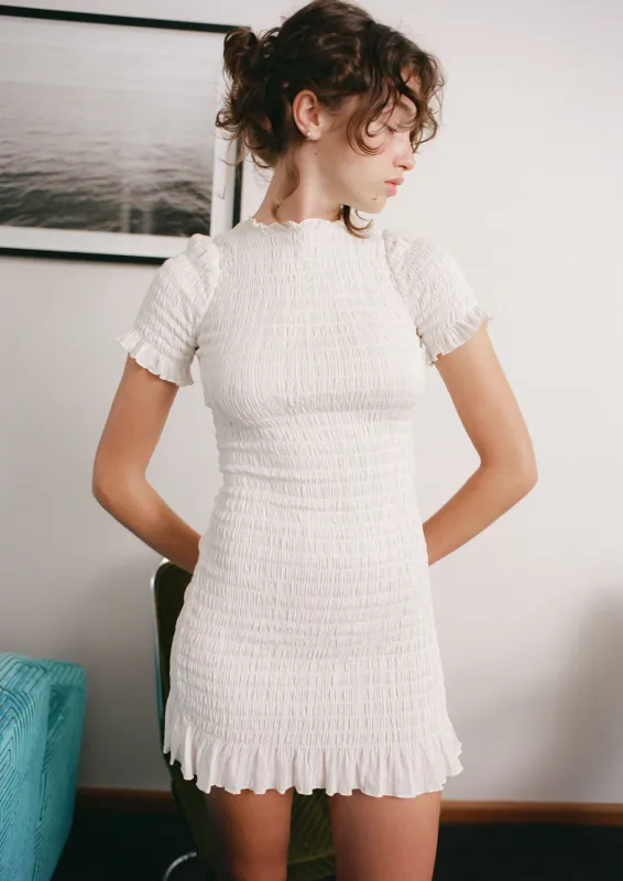 Milk Ruched Mini Dress sold by Apres Studio