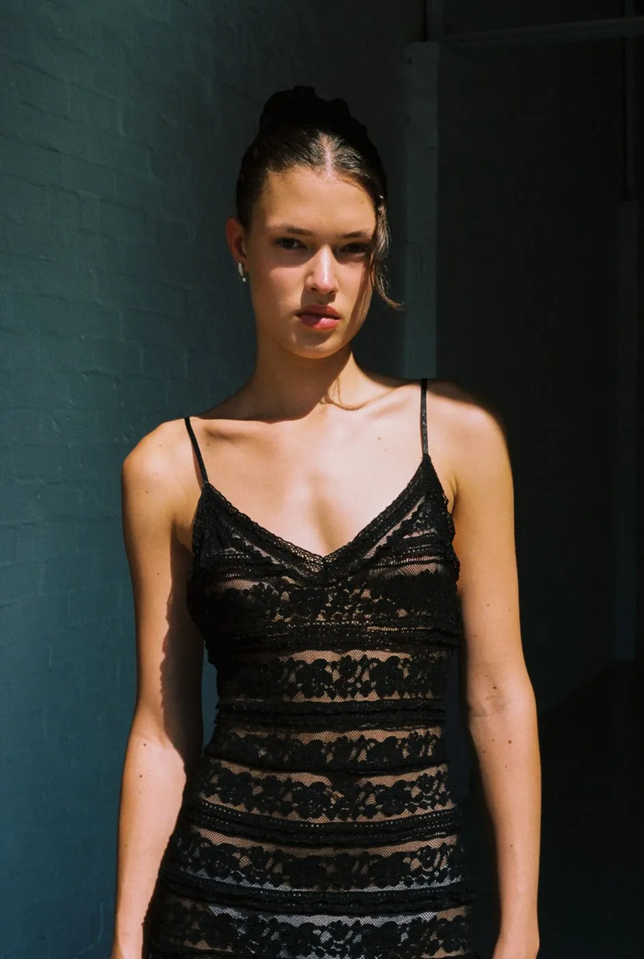 Black Lace Maxi Dress sold by Apres Studio product image thumbnail 4