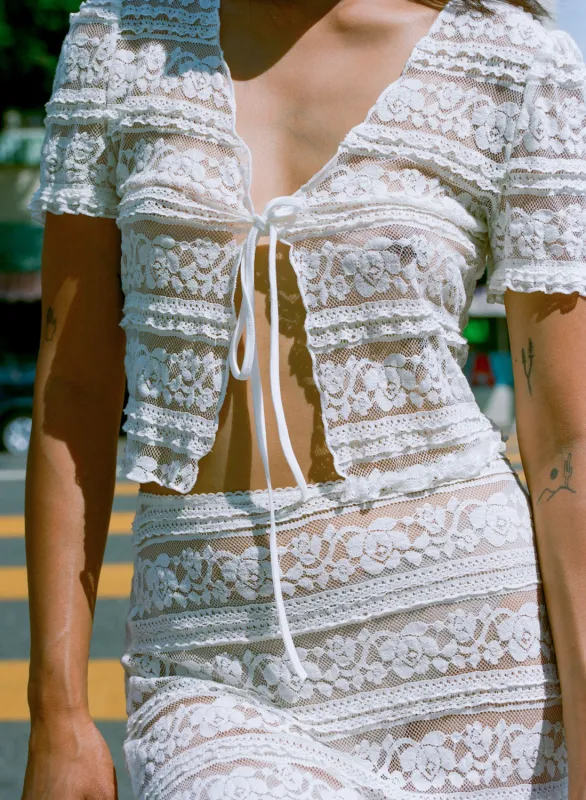 White Lace Top sold by Apres Studio