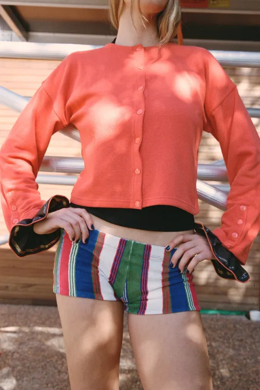 Tangerine Hemp Fleece Cardigan sold by Apres Studio