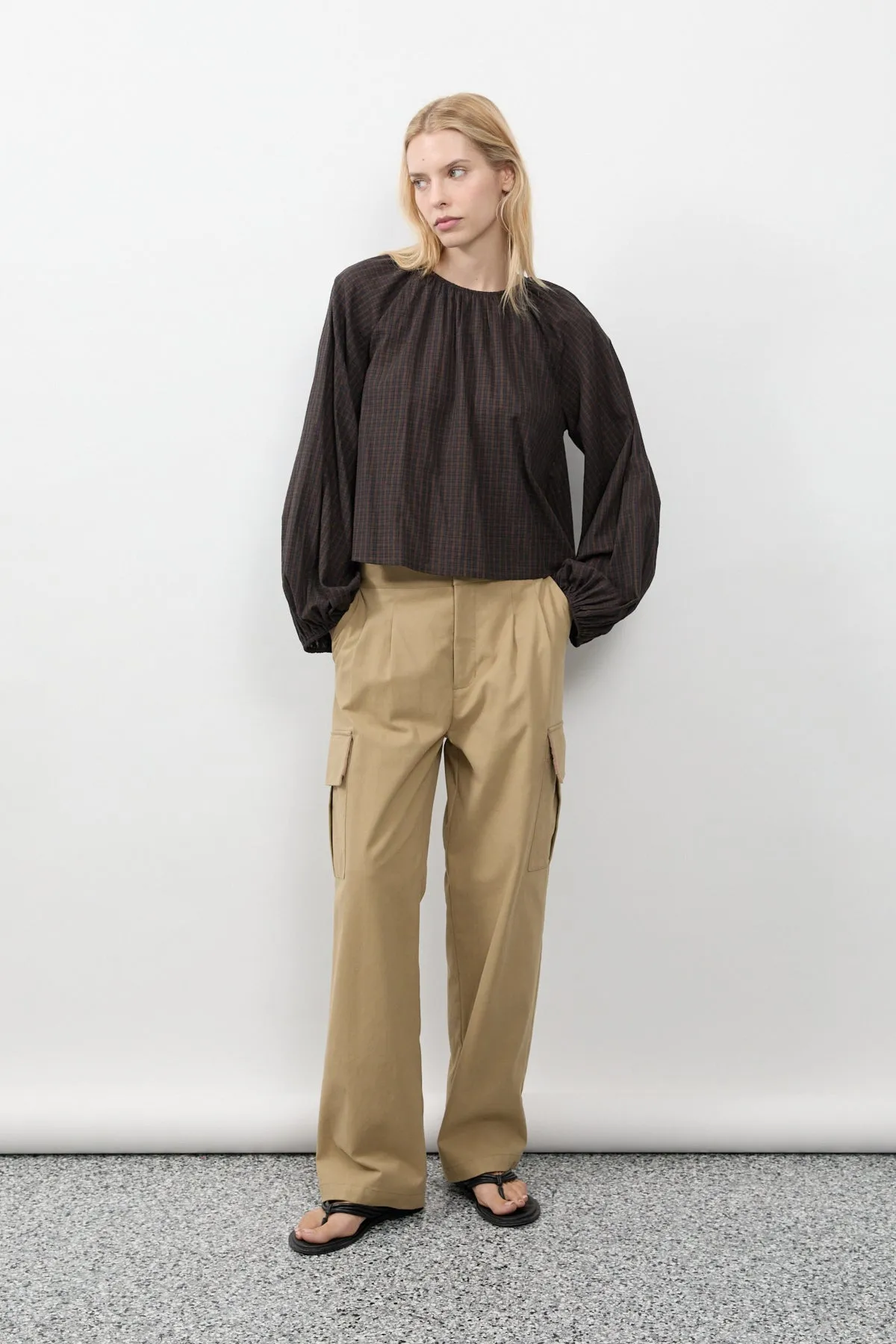 Coffee Plaid Edie Top sold by Apres Studio product image thumbnail 5