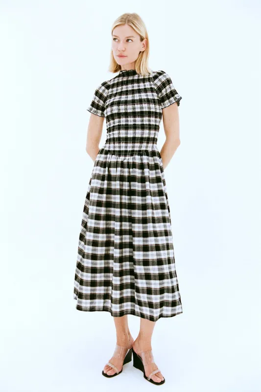 Ink Plaid Marta Dress sold by Apres Studio