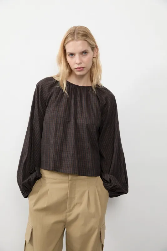 Coffee Plaid Edie Top sold by Apres Studio