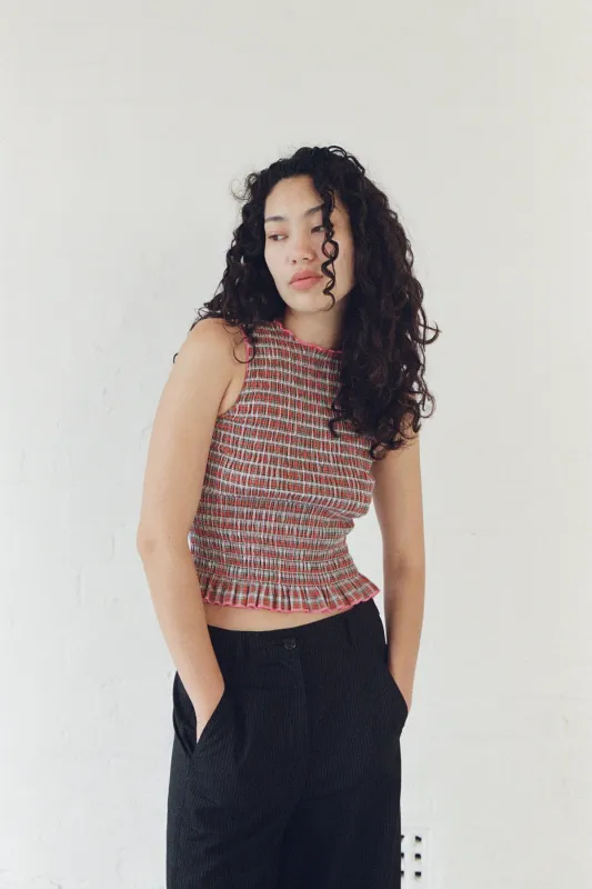 Sherbet Ruched Tank made by Apres Studio