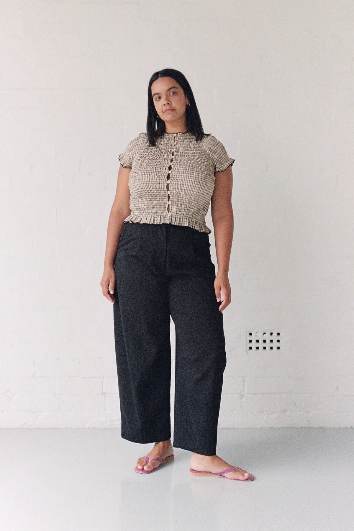 Bamboo Ruched Button Tee sold by Apres Studio product image thumbnail 4