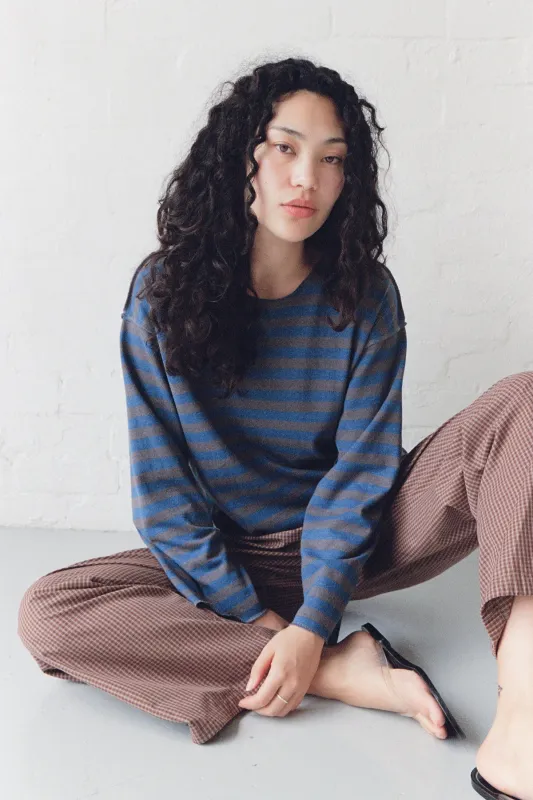 Blue Stripe Hemp Longsleeve made by Apres Studio