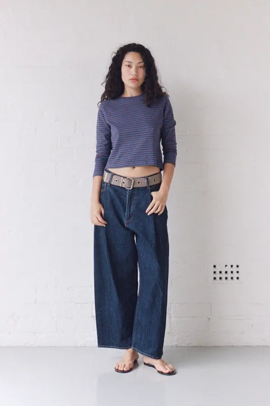 Blackberry Stripe Hemp Top made by Apres Studio