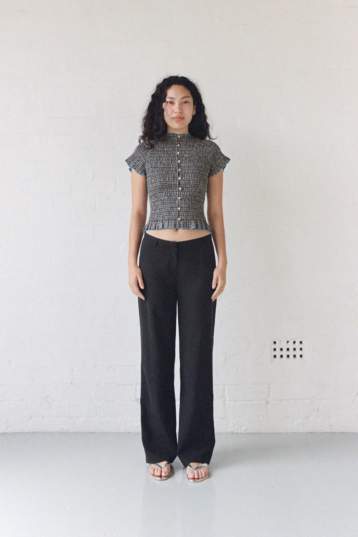 Noir Ruched Button Tee sold by Apres Studio product image thumbnail 5