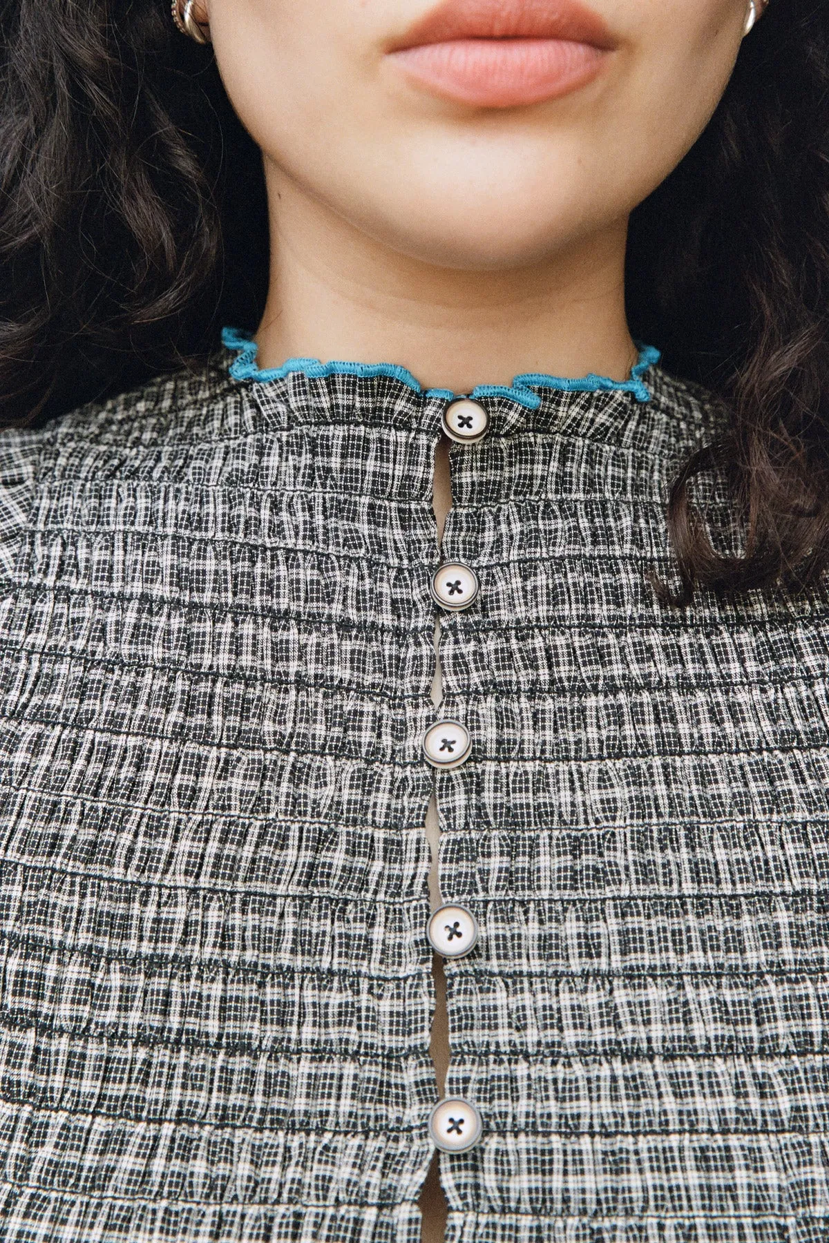 Noir Ruched Button Tee sold by Apres Studio product image thumbnail 2