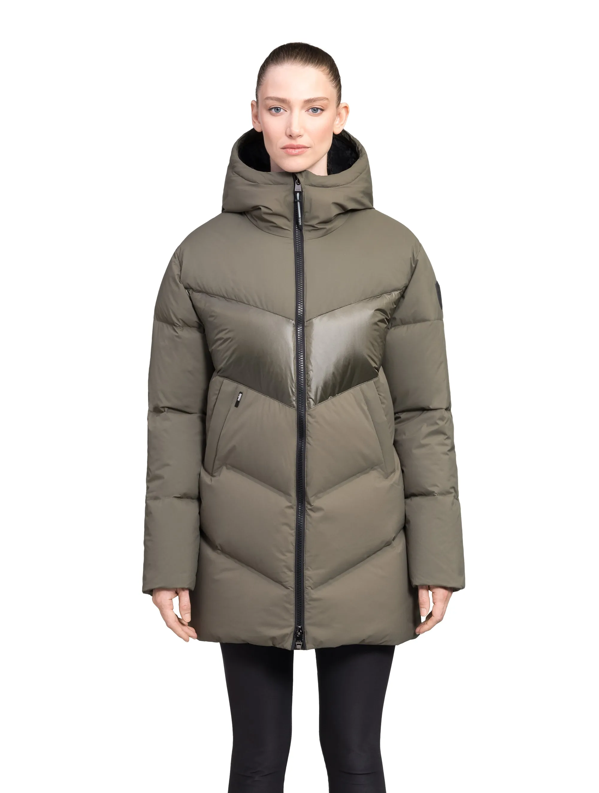 Isla Women's Chevron Quilted Puffer Jacket sold by Nobis product image thumbnail 2