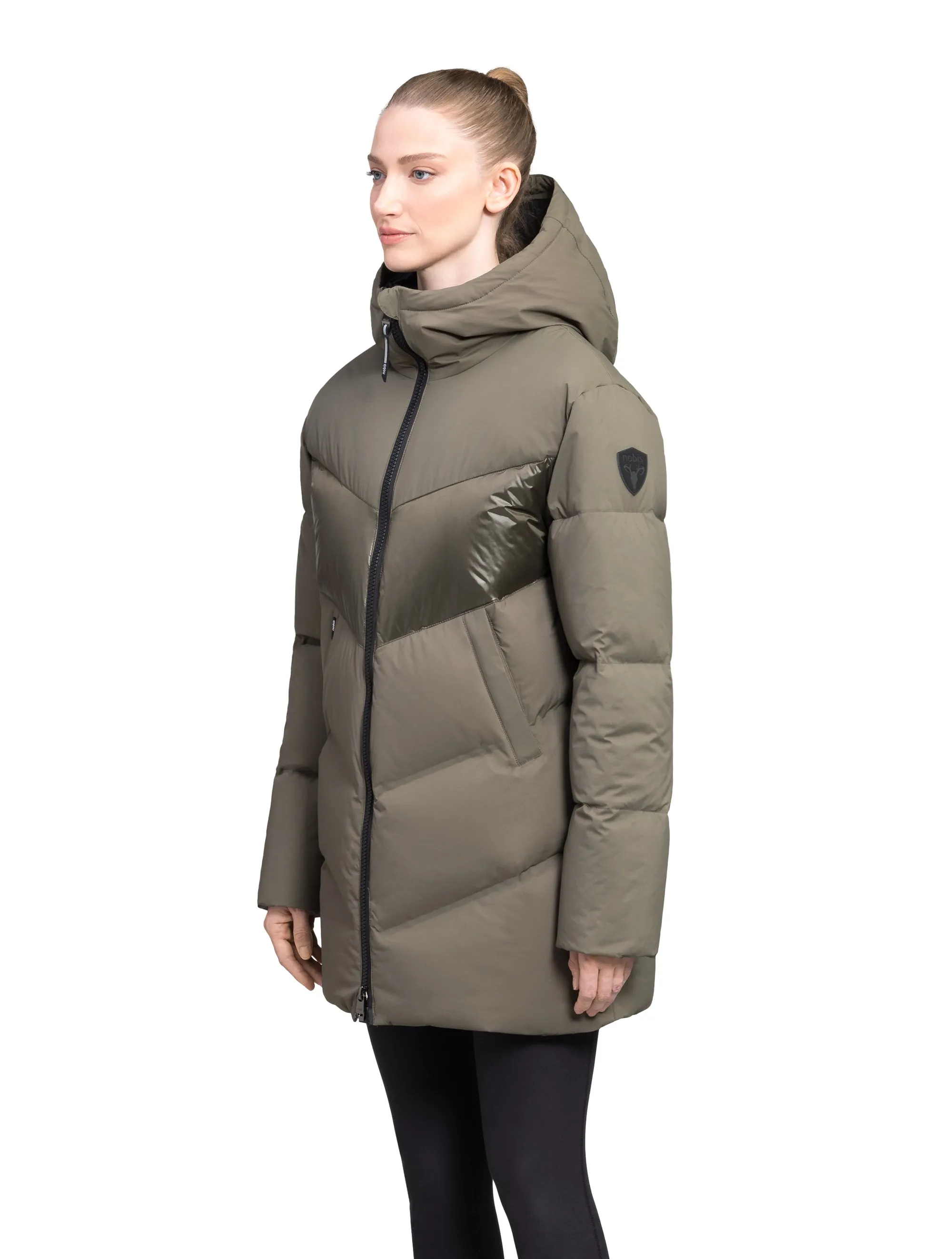Isla Women's Chevron Quilted Puffer Jacket sold by Nobis product image thumbnail 3