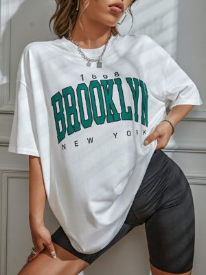 drop shoulder letter graphic tee