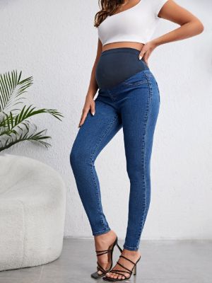 shein maternity adjustable waist skinny jeans sold by SHEIN