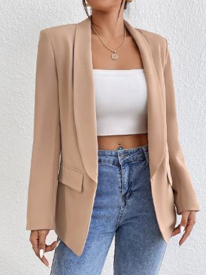 shein privé solid shawl collar blazer sold by SHEIN