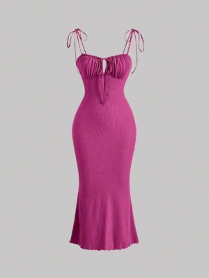 shein mod tie front ruched bust cami dress sold by SHEIN