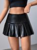 shein icon pleated pu leather skirt sold by SHEIN
