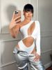 SHEIN SXY Women's Sexy One-Sleeve Hollow Out Bodysuit sold by SHEIN