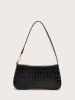 croc embossed baguette bag sold by SHEIN