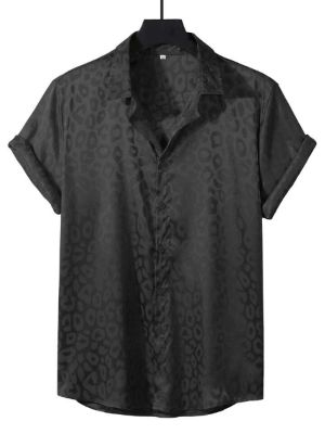manfinity homme men leopard jacquard shirt sold by SHEIN