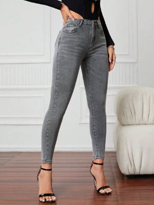 SHEIN Essnce Zipper Fly Skinny Jeans sold by SHEIN