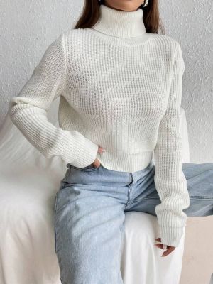 Solid Color Turtleneck Casual All-Match Sweater sold by SHEIN