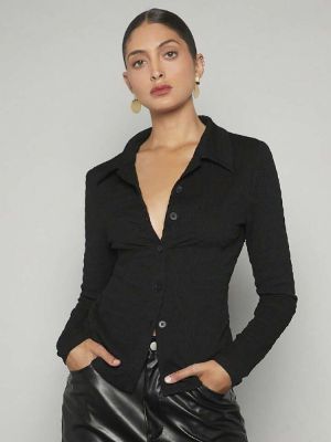 SHEIN BIZwear Solid Button Front Tee sold by SHEIN