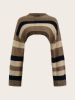 SHEIN ICON Stripe Pattern Drop Shoulder Super Crop Sweater Without Cami sold by SHEIN