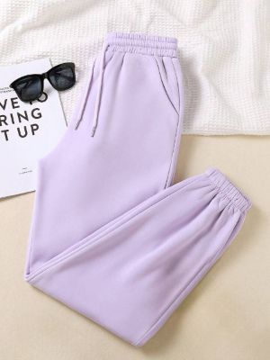 Solid Color Drawstring Elastic Cuffed Jogger Pants sold by SHEIN