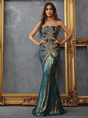 backless mermaid hem sequin prom dress sold by SHEIN