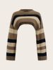 SHEIN ICON Stripe Pattern Drop Shoulder Super Crop Y2K Grunge Sweater Without Cami sold by SHEIN