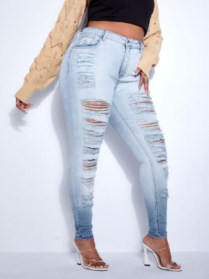 SHEIN SXY Plus Ripped Skinny Jeans sold by SHEIN