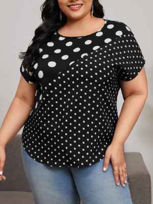 EMERY ROSE Plus Polka Dot Print Blouse sold by SHEIN