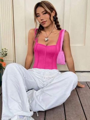 SHEIN EZwear Women's Sweetheart Neckline Sleeveless Bodysuit sold by SHEIN