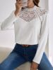 SHEIN Frenchy Guipure Lace Insert Tee sold by SHEIN