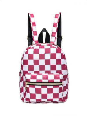 Checkered Pattern Classic Backpack School Bag For Graduate, Teen Girls, Freshman, Sophomore, Junior & Senior In College, University & High School, Perfect For Outdoors ,Travel & Back To School sold by SHEIN