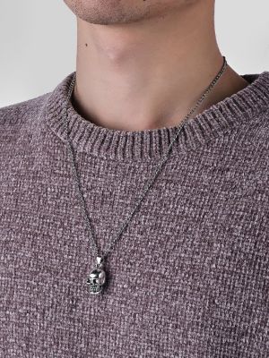Men Skull Charm Necklace sold by SHEIN