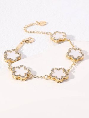 Cubic Zirconia Flower Decor Bracelet sold by SHEIN