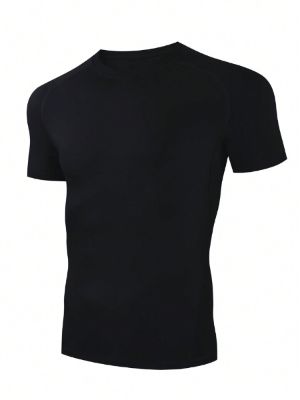 Men Breathable, Moisture-wicking, Stretchy Compression Shirt sold by SHEIN