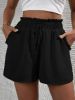 SHEIN Frenchy Paper Bag Waist Knotted Front Frill Shorts sold by SHEIN