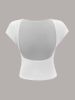 Cottnline Solid Backless Batwing Sleeve Tee sold by SHEIN