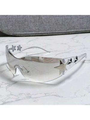 1pair Woman Multicolor Star Y2K UV Protection Sunglasses, Sporty Fashion Glasses,Fashion Eyewear With Bohemian Style,Suitable For Parties And Trips sold by SHEIN