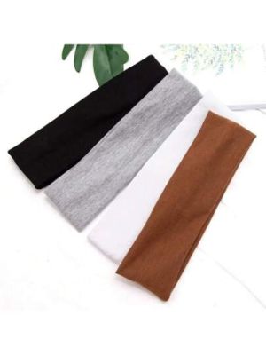 1pc Elastic Cotton HairBand Fashion Headbands For Women Men Solid Running Fitness Yoga Hair Bands Stretch Makeup Hair Accessories made by SHEIN
