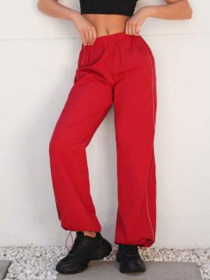 SHEIN Coolane Contrast Piping Drawstring Hem Pants sold by SHEIN